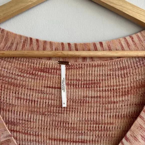 Free People Mercury Henley Sweater in Dried Roses Combo S V-Necks